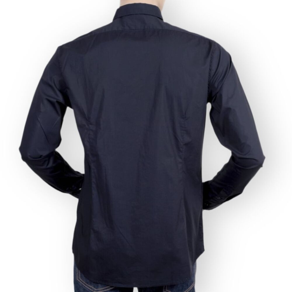 Scotch & Soda Slim Fit Stretch Cotton Shirt in Dark Navy Blue Sz M 20 x 32" - Picture 4 of 12